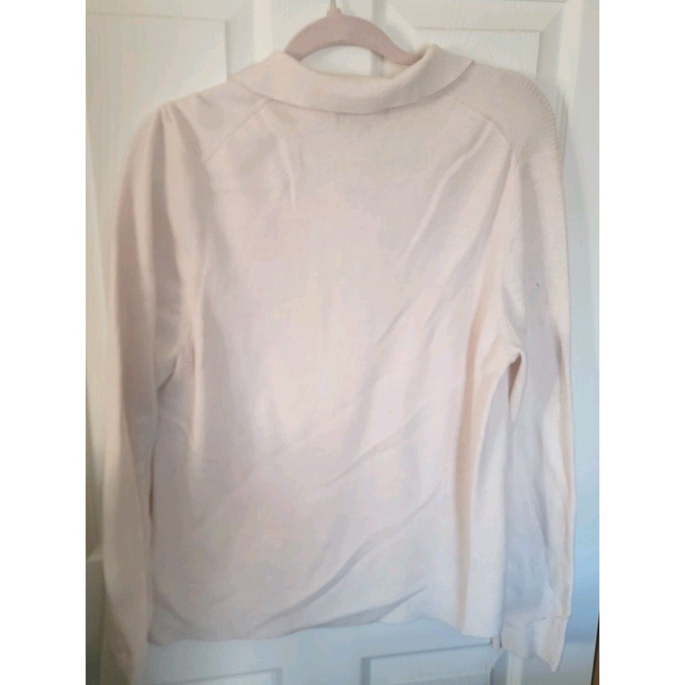 Banana Republic Merino Wool Sweater XXL Ivory Polo Quiet Luxury Minimalist Soft - Picture 6 of 7